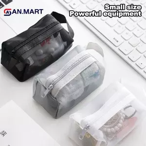 AN.MART Lưới Túi Đựng Mỹ Phẩm Lipsti Túi Bảo Quản Ví Đựng Tiền Xu Hộp Đựng Tai Nghe Người Tổ Chức Cáp Dữ Liệu Thẻ ID Lưu Trữ Thẻ Ngân Hàng VN