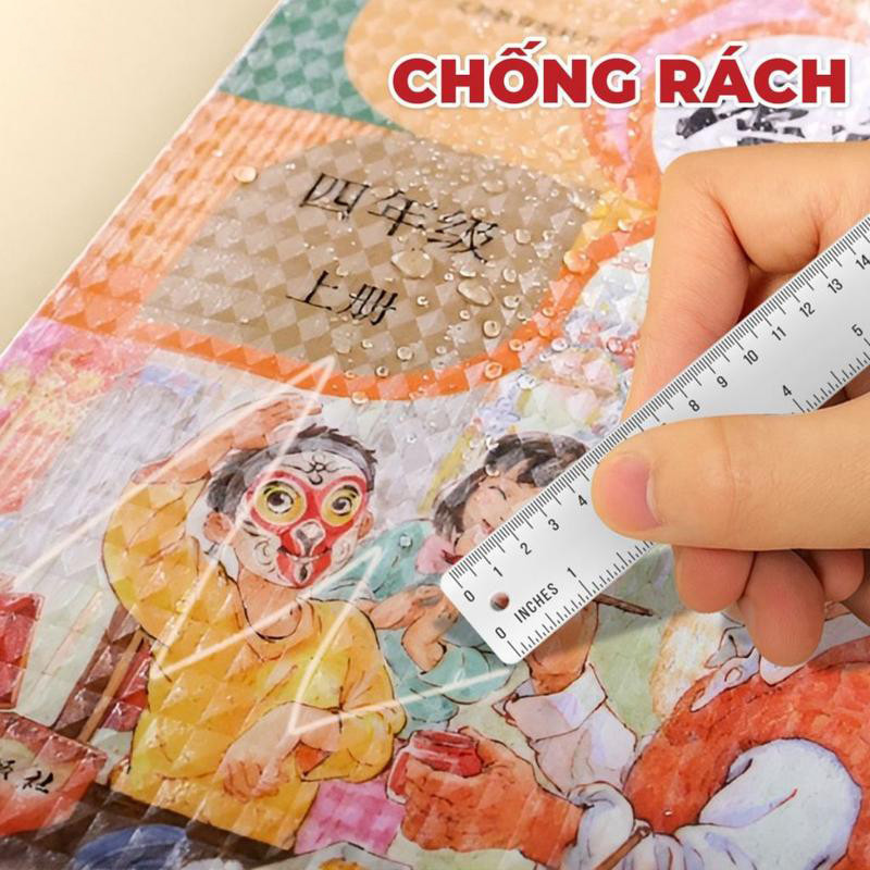 Bọc Sách Dễ Bọc Keo Tự Dính 3 Kích Cỡ Lớn Vừa Nhỏ Decal Trong Suốt Kèm 10 Nhãn Tên Có Keo Học Sinh 10 Cái Cho Bé Đi Học​