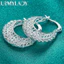 URMYLADY Bạc 925 Dệt Lưới Bông Tai Nữ Cưới Đính Hôn Thời Trang Quyến Rũ Trang Sức