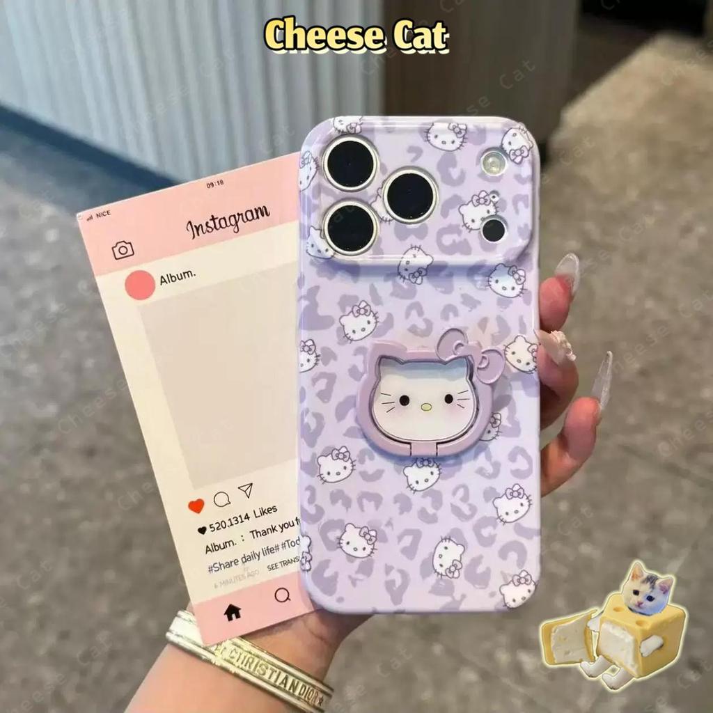 Ốp Điện Thoại Kitty Ring Màu Kẹo Tiện Lợi Cho iPhone 11 12 13 14 15 16 17 Pro Max