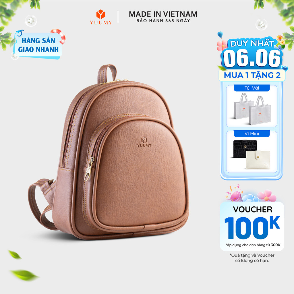 Balo Yuumy (Thời trang nữ cỡ trung - Balo da YBA4) Bagsmart