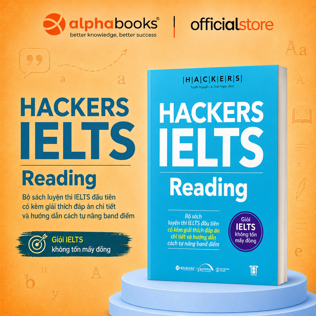 Sách - Hackers IELTS Reading - Luyện Thi IELTS Reading Band 3.0-6.0+ kèm lời giải chi tiết (Gamma)