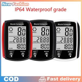 Đồng hồ tốc độ xe đạp không thấm nước và đo đường với màn hình LCD-màu đỏ