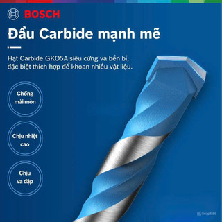 Mũi khoan BOSCH HEX-9 3-12mm đa năng: Khoan bê tông, nhôm, gỗ, tường gạch...