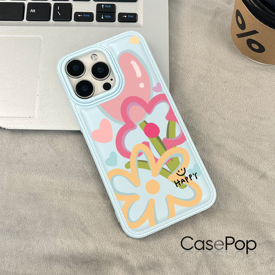 Ốp điện thoại cho iPhone 17/16 Pro Max/15/14/13/12/11 15/14/13/12/11; Họa tiết hoa tulip vẽ nguệch ngoạc