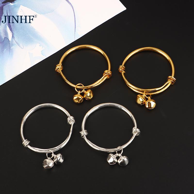 JINHF Vòng Tay Trẻ Em Mạ Vàng Mịn Bụng Tròn Bé Xổ Số Chuông Vòng Tay Trang Sức HOT