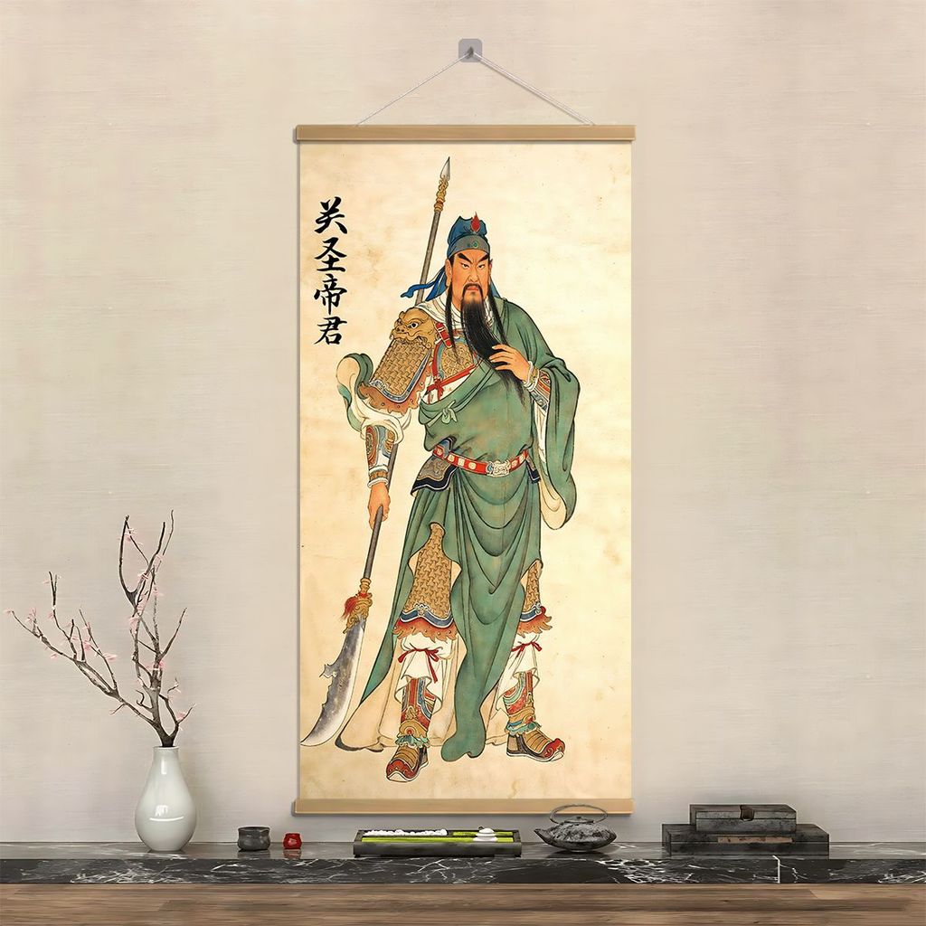 Guan Shengdijun Thần Tài Thần Tài Thần Quan Công Tranh Quan Vũ Chân Dung Học Tiền Phong Cách Trung Hoa Lối Vào Phòng Khách Trang Trí Tranh Trang Trí 6.4