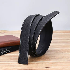 Dây đai nam không khóa 32516|Thân dây đai / da bò lớp đầu tiên|Rộng 3,4cm / Có khe cắm thẻ / Họa tiết sỏi có dệt trơn|Có khe cắm thẻ|Thích ứng với khóa tự động|Có thể cắt / thời trang dập nổi phù hợp