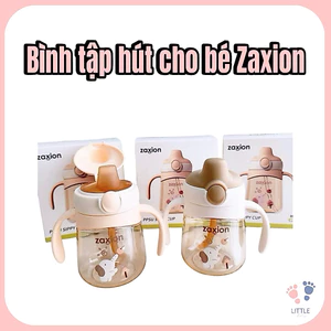 Bình Tập Uống Cho Bé Zaxion 280ml PPSU Cao Cấp Có Tay Cầm – Ống Hút Mềm Chống Sặc, Chống Tràn, Dung Tích Tiện Lợi