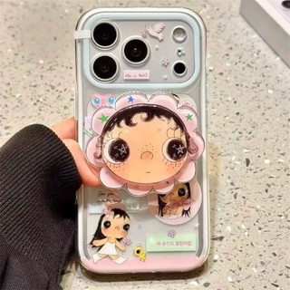 Ốp Điện Thoại Giá Đỡ Từ Tính Hai Trong Một Hoa Hướng Dương Xiaoyu Girl Thích Hợp Cho iPhone 17 Pro Max 16 15 Pro Max Chống Sốc Bảo Vệ Camera Ốp Lưng Cứng Chống Rơi