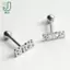 1pc316l Thép Phẫu Thuật Lưỡi Barbell Stud Xuyên Nhẫn Punk Lưỡi Xuyên Trang Sức Cơ Thể 1.6X14X5mm