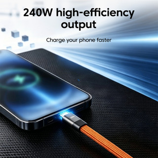 Cáp USB C Elough 240W có bộ chuyển đổi Type-C sang Type-C Dây dữ liệu sạc nhanh cho máy tính bảng điện thoại di động