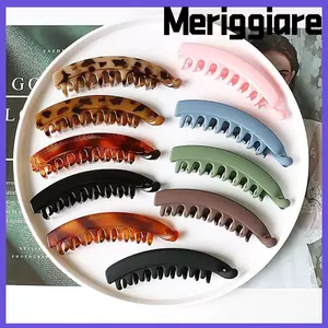 MERIGGIARE Kẹp Chuối Màu Trơn Phụ Kiện Tóc Mũ Đuôi Ngựa Barrettes