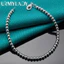 URMYLADY Bạc 925 Mịn 4MM Đính Hạt Vòng Tay Nữ Cưới Đính Hôn Dự Tiệc Trang Sức Thời Trang