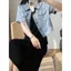 Váy dài có nút Ice Silk Sling Over-the-Knee Size lớn Phiên bản 100kg Bốn mùa đi chơi tại nhà Đầm công dụng kép