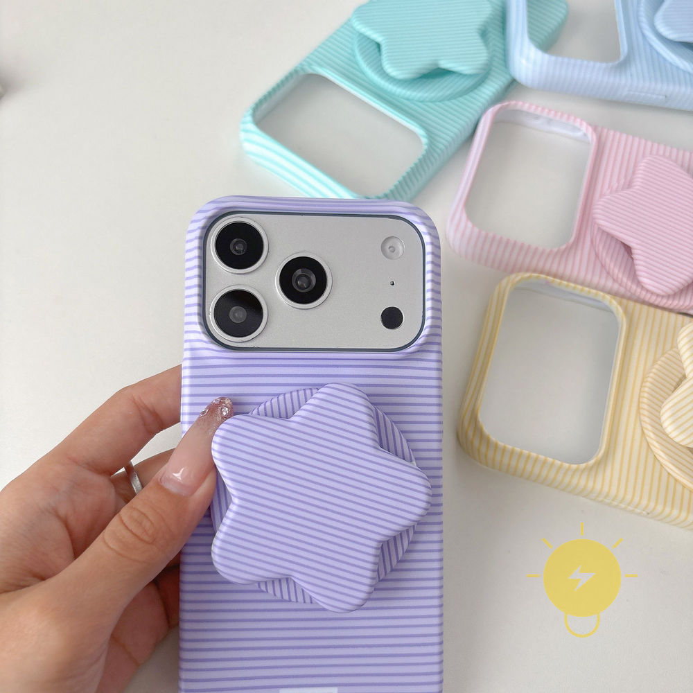 Phone Case For iPhone 17 Pro Max Plus 16e 16 15 14 13 12 11 12/12 Pro PC with Griptok TPU Dragon with Griptok Horse Stripe Star Aesthetic Korean Cute