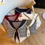 < YEI > Áo thun dài tay sọc phong cách Preppy dành cho nữ V-ne Áo dệt kim thông thường mới