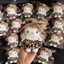 YT4 Sanrio Hello Kitty Plushie Mũ Rơm Da Báo In Sang Trọng Búp Bê Móc Khóa Túi Quyến Rũ