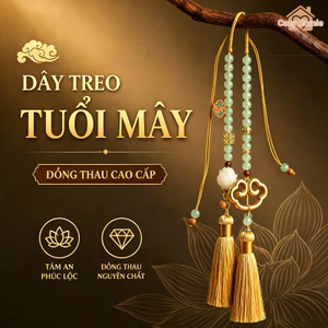Mặt dây chuyền tua rua bằng đồng thau sang trọng, hoàn hảo cho nội thất xe hơi, tượng trưng cho may mắn và bình an.