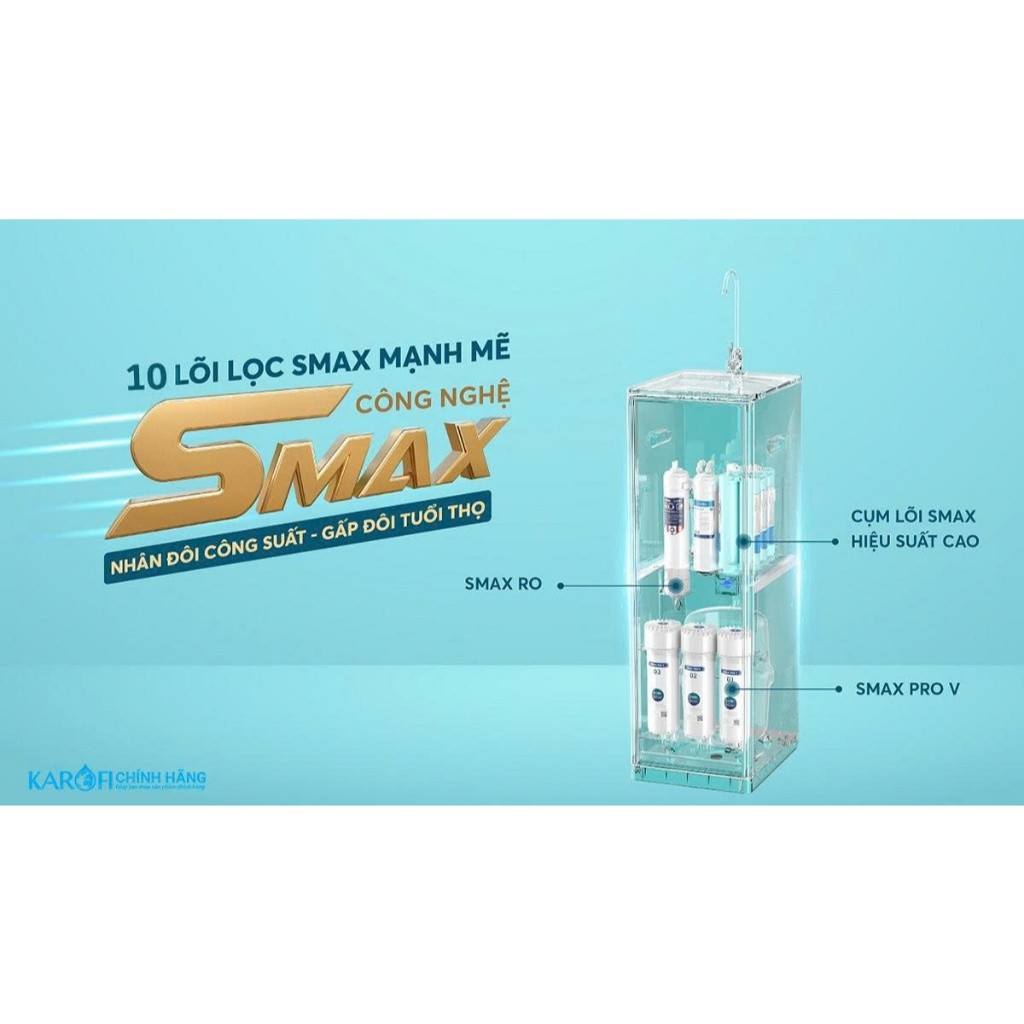 [LIVE - TẶNG BỘ LÕI] KAQ-D36 Máy lọc nước RO Mỹ 10 lõi KAROFI - Cụm lõi Smax hiệu suất cao - Lắp miễn phí | BigBuy360 - bigbuy360.vn