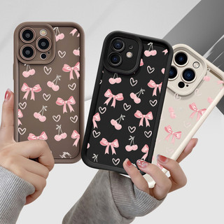 Vỏ điện thoại nơ trái tim tình yêu anh đào cho VIVO V70 FE V60 V50 V40 Lite V29 V30 Pro X200 FE V30E V29E V27E Phụ kiện silicon Bảo vệ toàn diện Vỏ đơn giản nghệ thuật