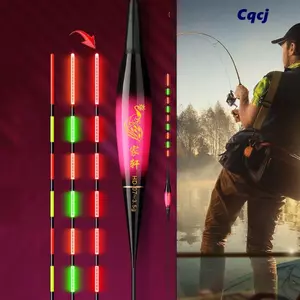 Phao câu cá điện tử CQCJ, Phao đèn báo tấn công phao, Ống trôi trượt chất lượng cao 2 đèn Bobbers đuôi dài