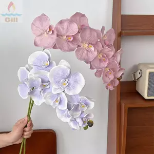 GIL Nhân Tạo Bướm Phong Lan, 10 Đầu Đa Màu Phalaenopsis Giả, 98cm Cảm Ứng Thật Dây Sắt Bên Trong Lót Hoa Lụa Trang Trí Đám Cưới