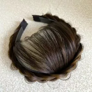 Băng Đô Nữ Không Khí Nổ Tự Nhiên Chưa Chết Ban Handmade Xương Cá Bím Tóc Băng Đô Nữ Cao Đầu Lâu Tiện Dụng Cụ Che Tóc