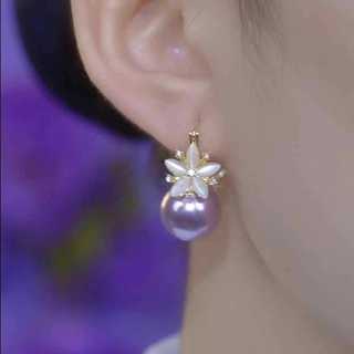 Nhẹ Sang Trọng Cao Cấp Zircon Hoa Ngọc Trai Bông Tai Nữ 2024 Phong Cách Mới Thời Trang Hai Mặt Bông Tai Sang Trọng Tất Cả Trận Đấu Bông Tai 2026-6-8
