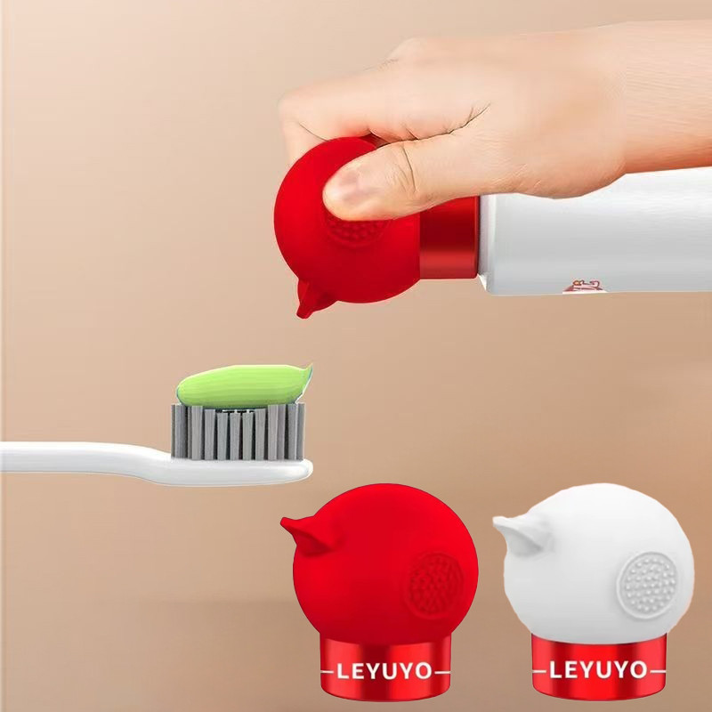 Nắp ép kem đánh răng màu trắng đỏ Máy ép kem đánh răng silicon bền bỉ để sử dụng trong phòng tắm hàng ngày Dễ dàng lắp đặt