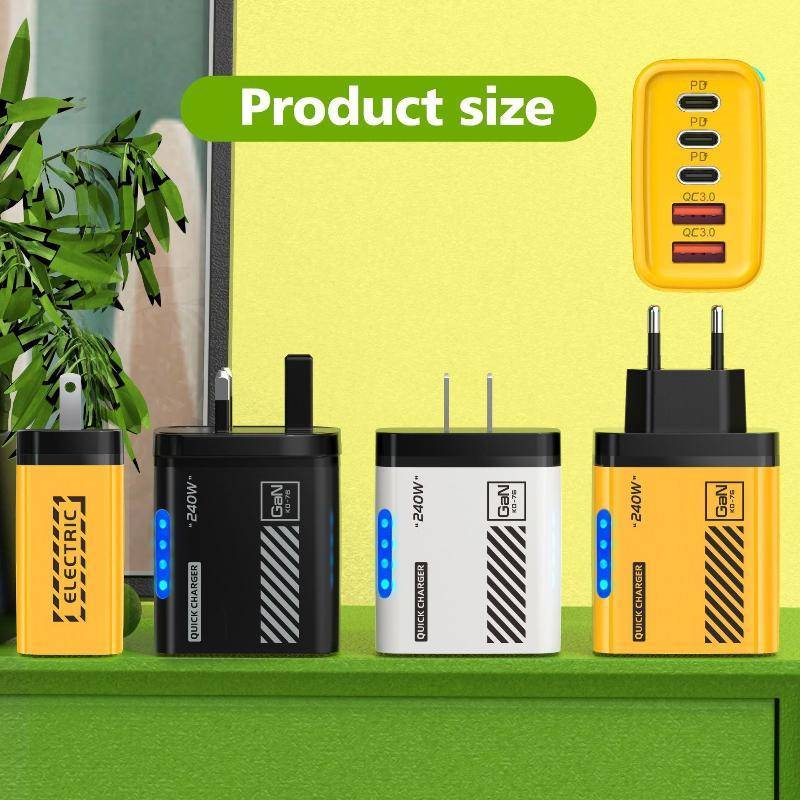Phu 240w 5 cổng sạc nhanh 2 usb 3 loại-c pd qc 3.0 tường adapter us/eu cho xiaomi vn