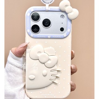 Dễ Thương Toàn Màn Hình Tình Yêu Silicon Mặt Lớn Mèo Nơ Ốp lưng Thích Hợp Cho iPhone17 16 15 14 13 Pro Max Chống Sốc Bảo Vệ Camera Ốp Lưng Mềm Chống Rơi