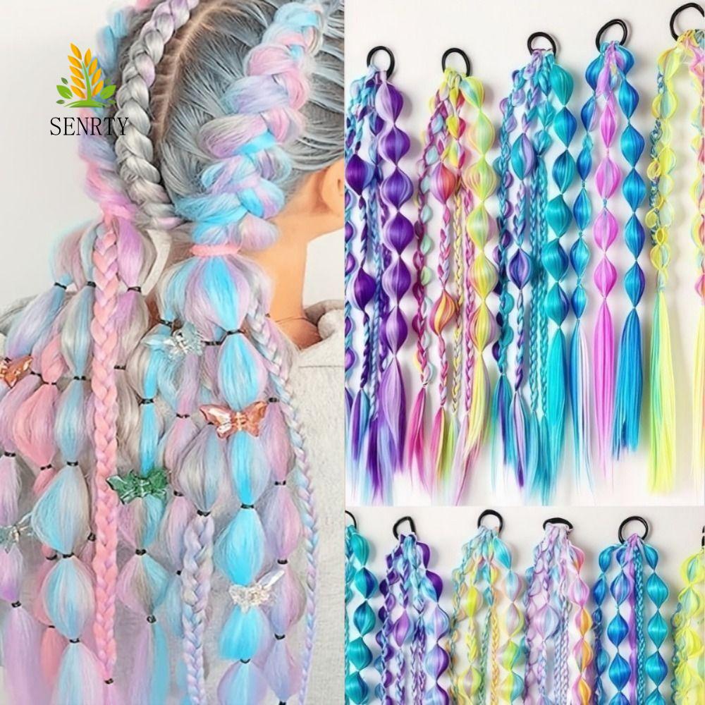 SENRTY Lantern Bubble Twist Braid, Tóc thắt nút đèn lồng dài nhiều màu sắc, Dreadlock tự nhiên Thắt dây buộc tóc chuyển màu quấn tóc sử dụng hàng ngày