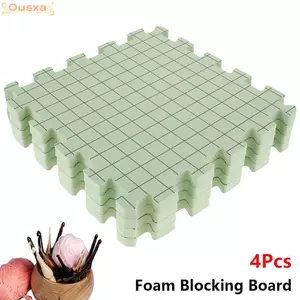 OUSXA 1 / 4 Bảng chặn bọt, Thảm đan di động siêu dày, Đồ thủ công xốp 32x32cm Bảng đan lưới có thể tái sử dụng