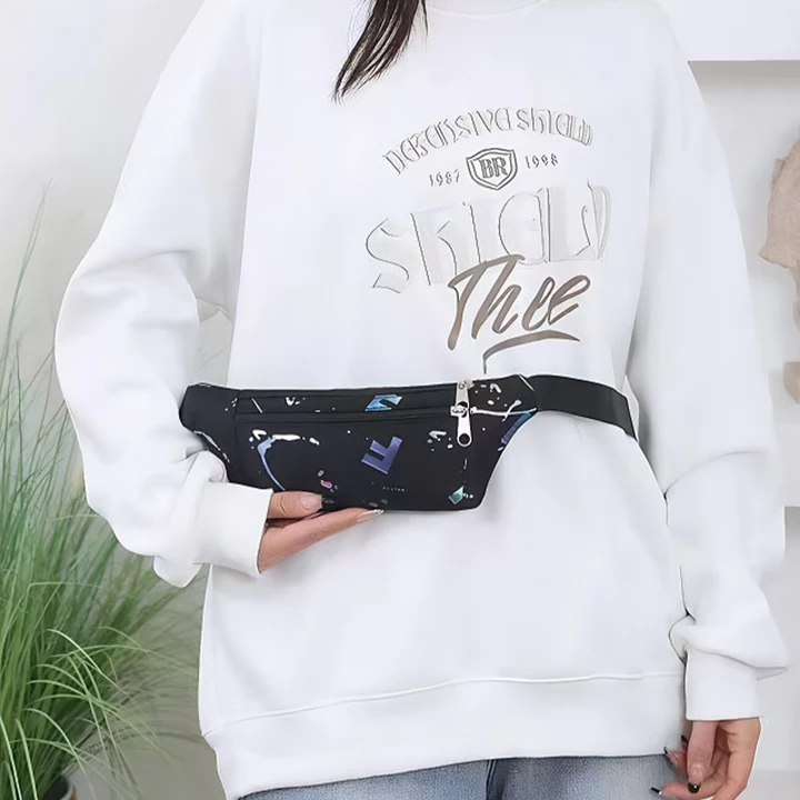 Women's Korean-Style Nylon Belt Bag – Multi-Pocket, Water-Resistant, for Travel – 6