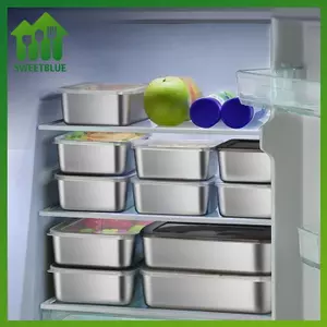 Hộp đựng đồ ngọt ngào, Hộp giữ tươi bằng thép không gỉ có nắp, Hộp kín thực phẩm chống rò rỉ và ổn định, để cắm trại n
