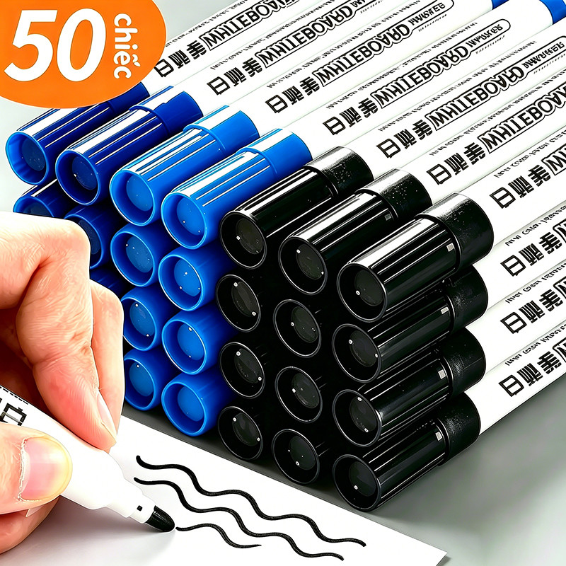 Bút Lông Bảng Trắng 50 Cây–Xóa Sạch Nhanh Khô,Đầu Bút Bền Chắc,Viết Trơn Mượt Cho Học Sinh Văn Phòng