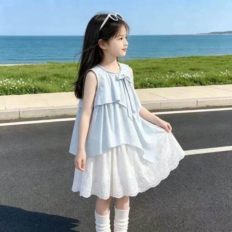 [Hàng mới về] Đầm công chúa thời trang đẹp không tay khổng lồ phong cách mới mùa hè cho bé gái
