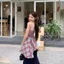 Sweet Hot Girl Style Retro Màu sắc tương phản được kiểm tra Áo Vest nữ mùa hè Áo không tay giảm tuổi không đều