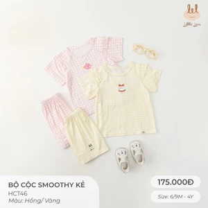 BỘ CỘC SỢI TRE KHÁNG KHUẨN VẢI KẺ [ SIÊU MỀM, MÁT, MỊN CO DÃN VÀ THẤM HÚT ] SZ CHO BÉ TỪ 6M -4Y (HCT46)