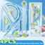 BEABOUT 4 Bộ Thước, Nhựa Mềm Silicon Thẳng Thước, Chống Trượt Vẽ Dụng Cụ Đo Tam Giác Thước Học Sinh