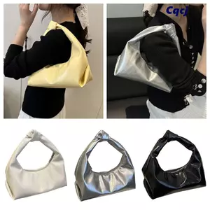 Túi ly hợp CQCJ, Túi xách cổ điển bằng da PU, Túi đeo nách màu trơn sang trọng đa năng dành cho nữ