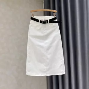 Váy Denim lưng cao phong cách mới dành cho nữ dáng ôm hơn chống chói chữ A dài vừa phải Hip Slim-