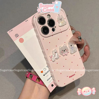 Ốp Lưng Cho IPhone 15 11 17 13 12 16 14 Pro Max AIR 16 7 8 15 14 Plus XR Bìa mềm búp bê Happy Puppy 3D