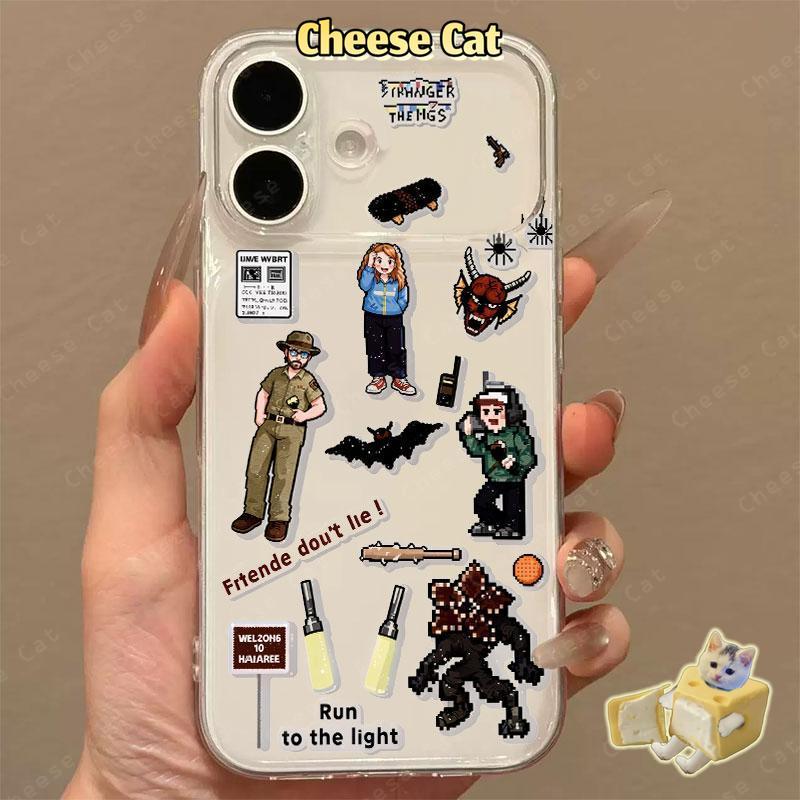 cho Stranger Things Ốp bảo vệ ống kính TPU cho iPhone Xs Max 11 12 Pro 13 14 15 16 Plus 17 Pro Max XR