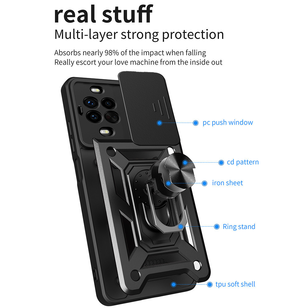 Vỏ Trượt Ống Kính Máy Ảnh Cho HUAWEI Nova 14 13 Pro i Nova14 Nova14Pro 5G Vỏ Điện Thoại Chống Sốc Giá Đỡ Vòng Stent Đẩy Bảo Vệ Camera Ốp Lưng Giá Đỡ