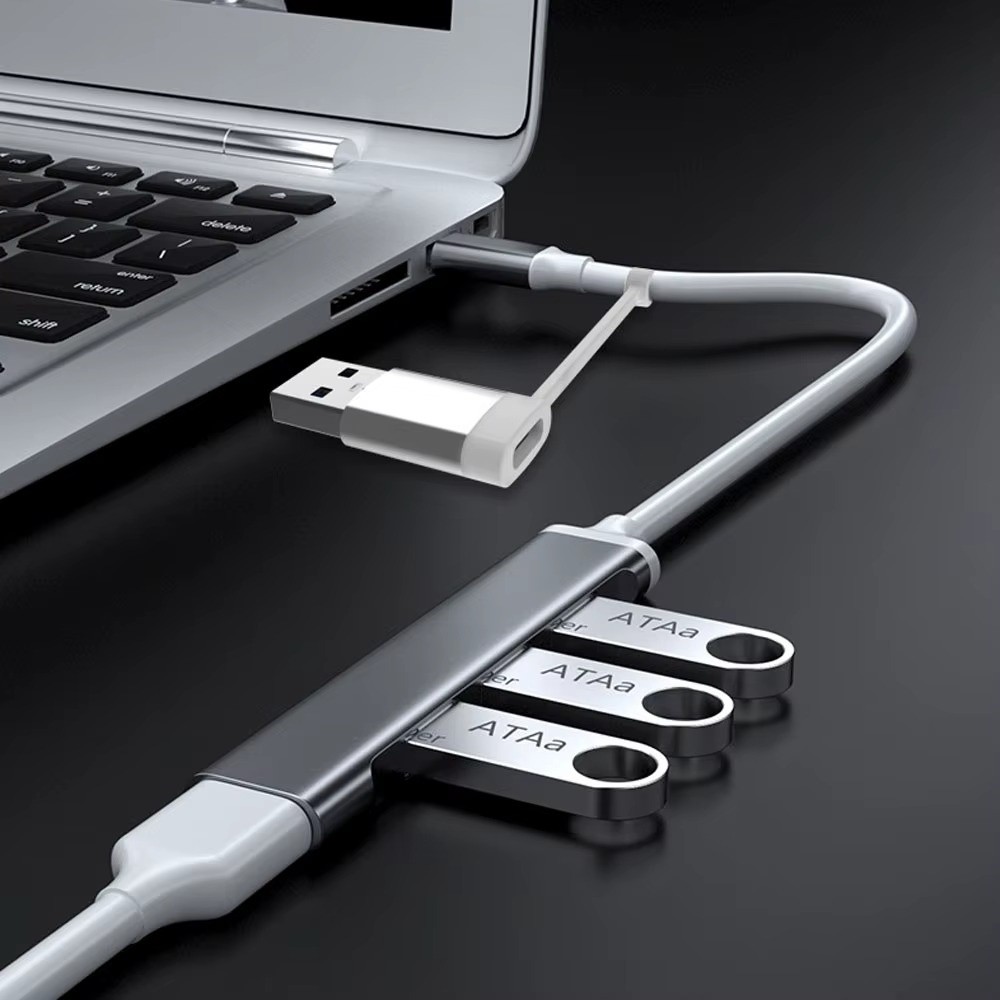 Bộ Chuyển Đổi USB 2 Trong 1 USB 3.0 Docking Ststion HUB 4 Cổng Bộ Chia USB Loại C Adapter Cho MacBook iPad iPhone Laptop Dây Chia