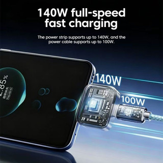 Elough 140W Bộ ngắt kết nối nguồn sạc nhanh Bộ chuyển đổi Type-C tự cắt sạc đầy đủ cho điện thoại di động Máy tính bảng ngăn chặn quá tải