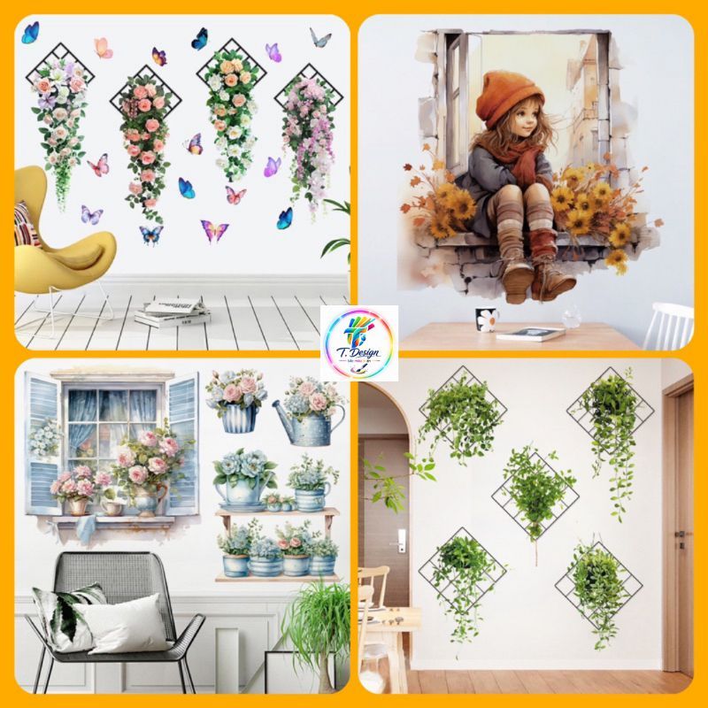 "Decal dán tường mới cho trang trí nhà cửa và cửa hàng đẹp mắt"
