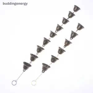 {BUDDI} Chuông sắt mộc mạc cổ điển Chuông gió bằng kim loại thủ công - Có dây chuyền trang trí, thích hợp cho sân, sân vườn và tường {buddingenergy}
